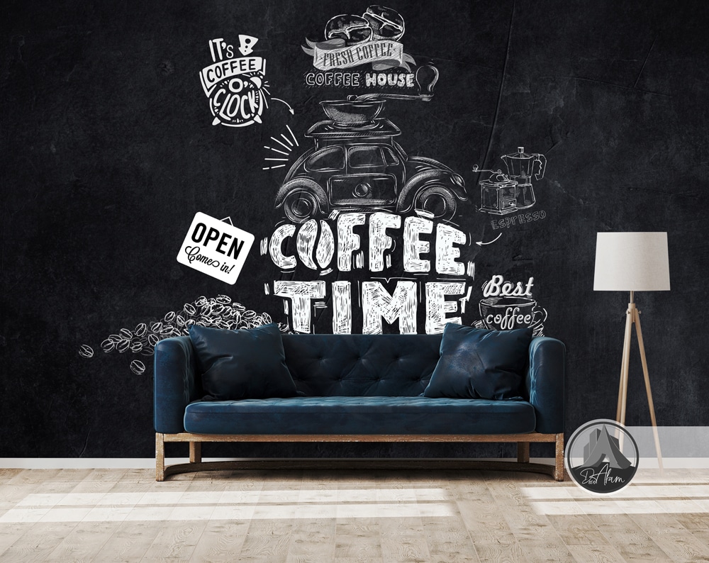 پوستر دیواری کافی شاپ طرح Coffee Time مناسب دکور کافه مدرن و آشپزخانه – DA-4022
