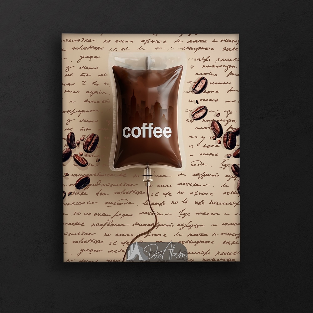 تابلو دکوراتیو طرح کیسه قهوه (Coffee Therapy) مناسب دکور آشپزخانه و کافه – DA-4024