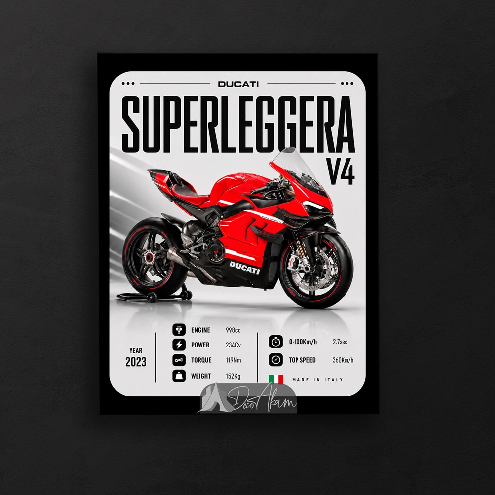 تابلو موتور دوکاتی Superleggera V4 کد DA-4033 مناسب اتاق جوان