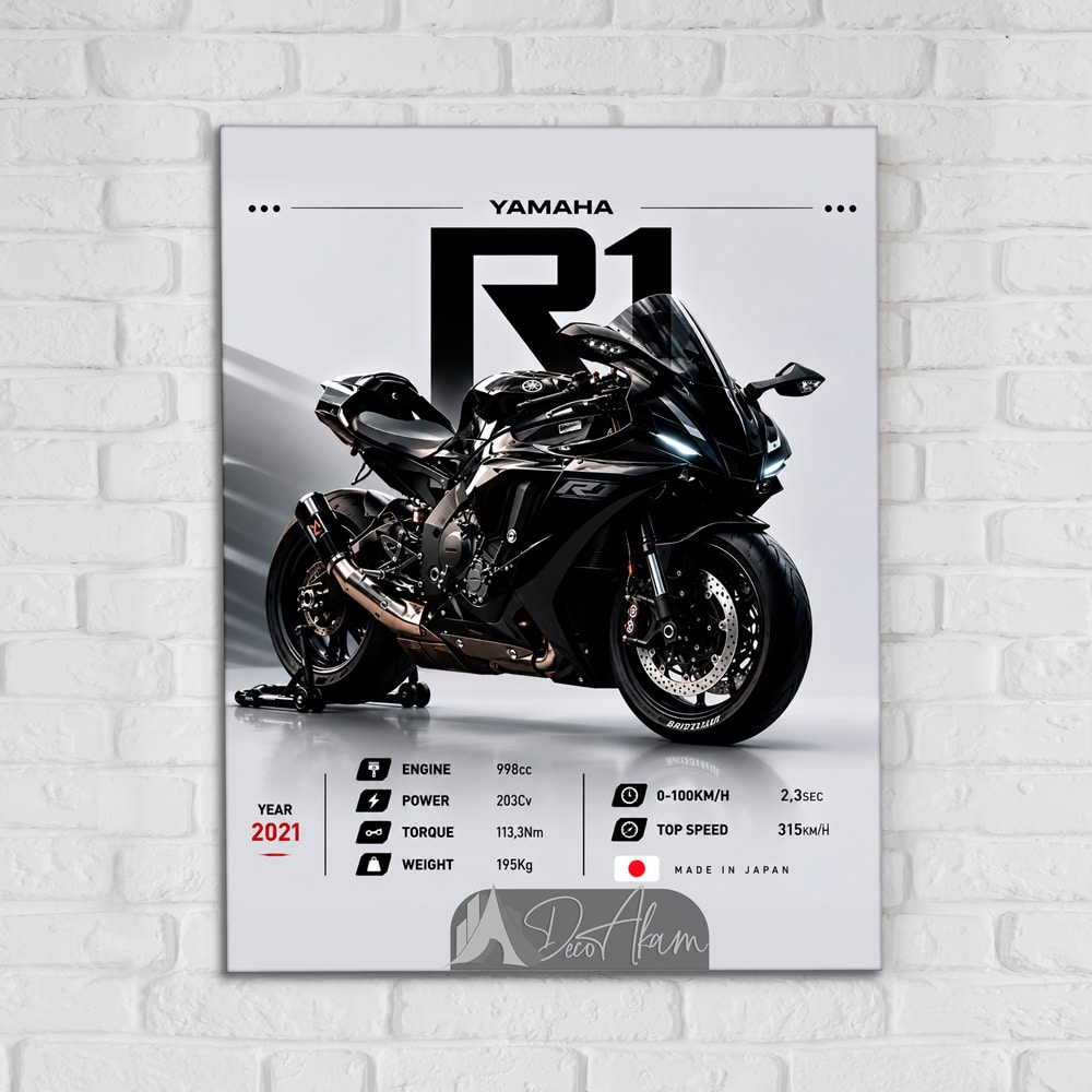 تابلو موتور یاماها YZF-R1 کد DA-4034 مناسب اتاق جوان