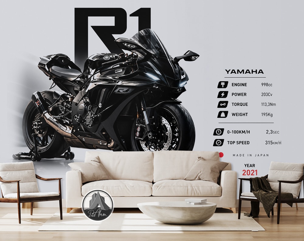 پوستر دیواری موتور سنگین یاماها YZF-R1 کد DA-4034 مناسب اتاق جوان