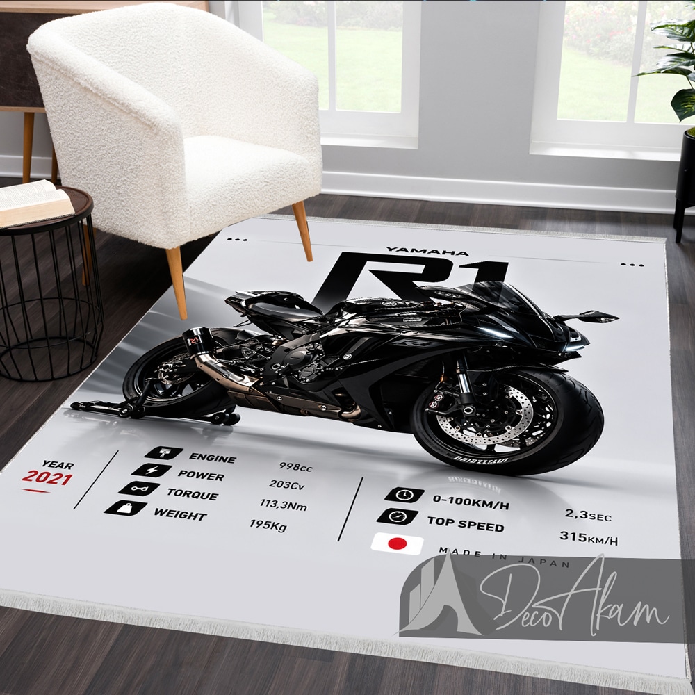 فرشینه موتور یاماها YZF-R1 کد DA-4034 مناسب اتاق جوان