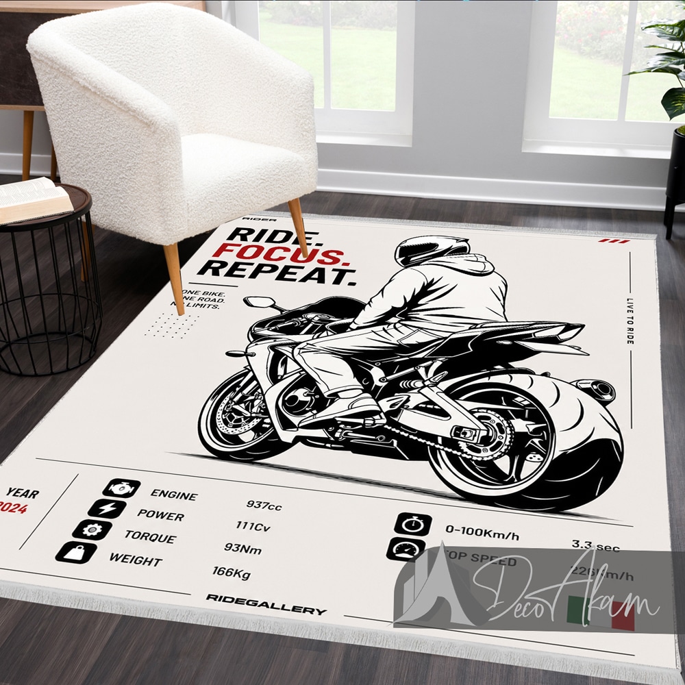 فرشینه موتور Ride Focus Repeat کد DA-4036 مناسب اتاق جوان