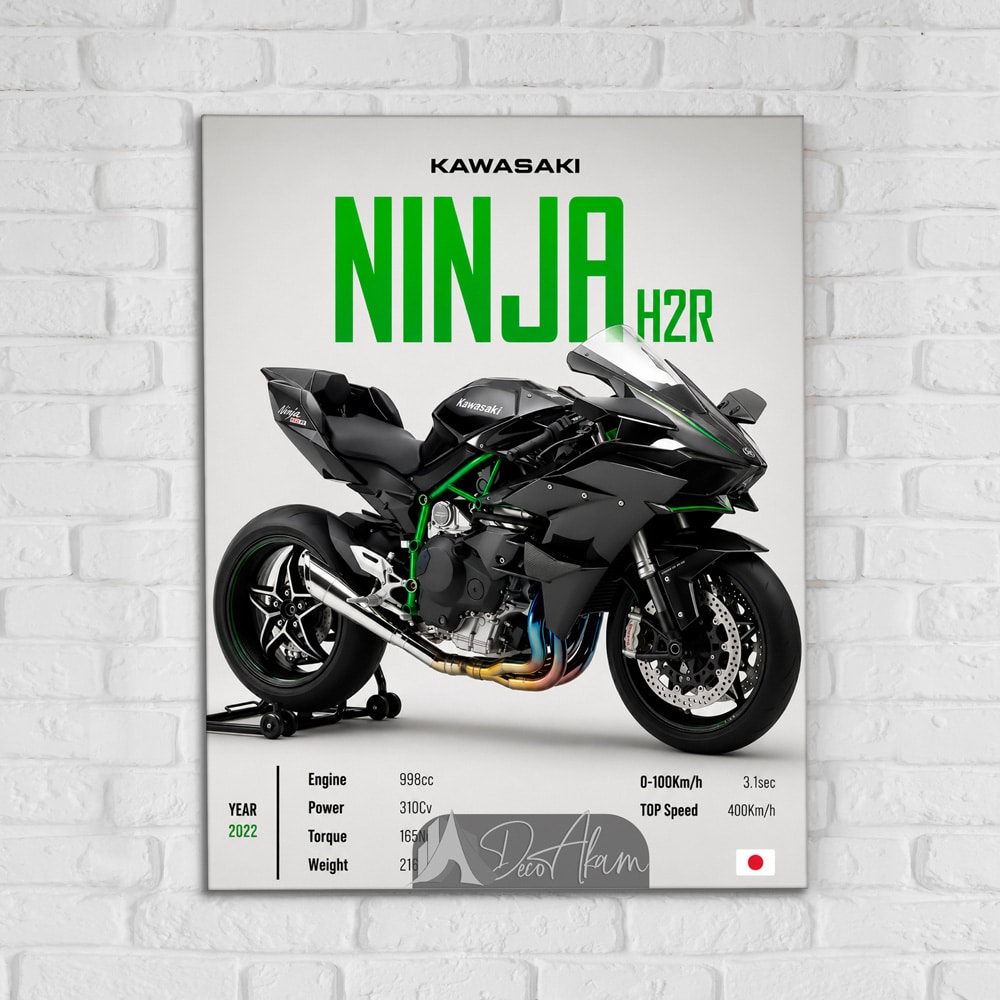 تابلو موتور کاوازاکی Ninja H2R کد DA-4037 مناسب اتاق جوان