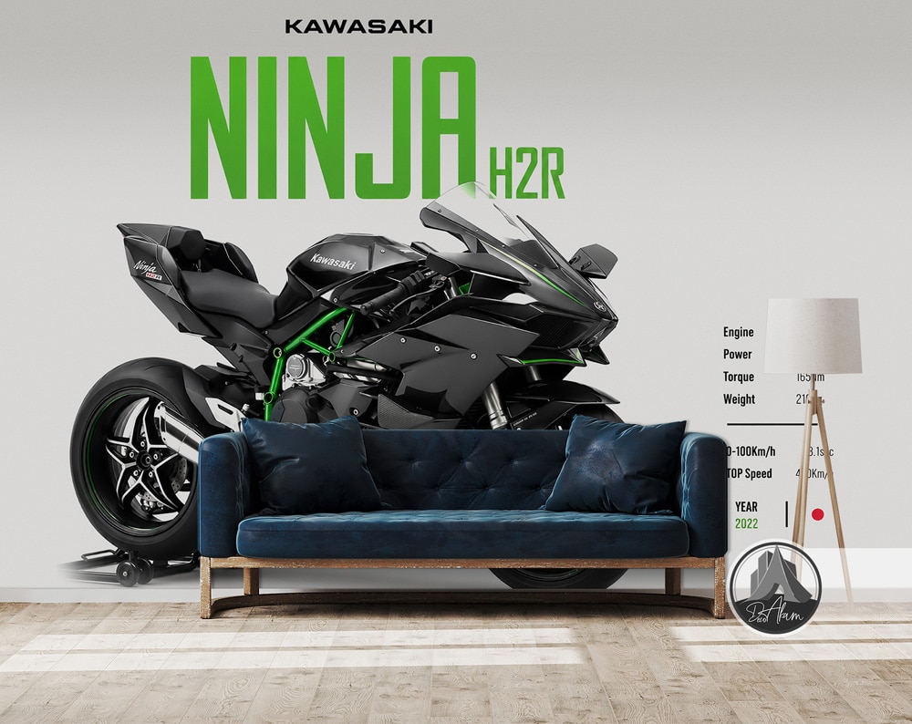 پوستر دیواری موتور سنگین کاوازاکی Ninja H2R کد DA-4037 مناسب اتاق جوان