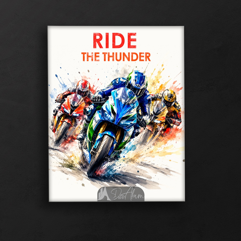 تابلو مسابقه موتور Ride The Thunder کد DA-4038 مناسب اتاق جوان