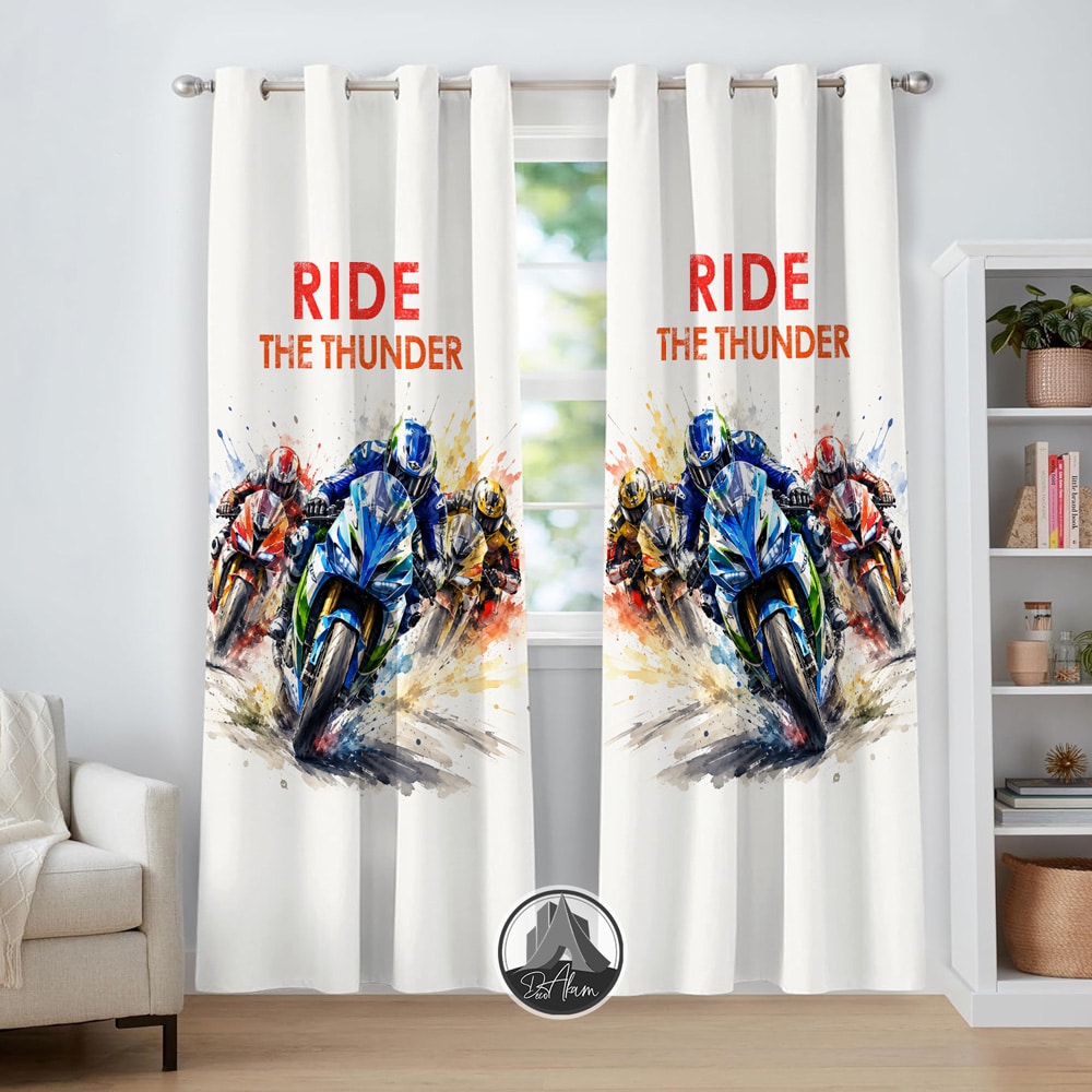 پرده موتور Ride The Thunder کد DA-4038 مناسب اتاق جوان