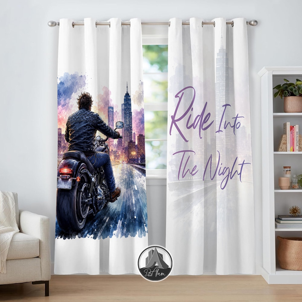 پرده موتور Ride Into The Night کد DA-4039 مناسب اتاق جوان