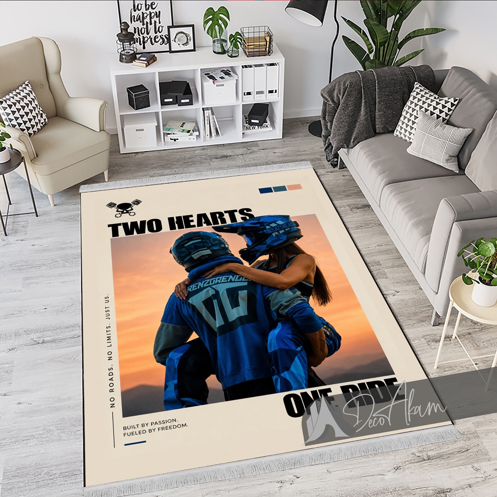 فرشینه موتور Two Hearts One Ride کد DA-4040 مناسب اتاق جوان