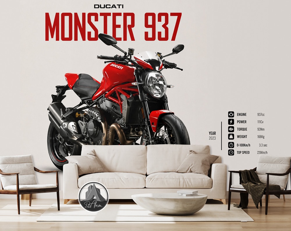 پوستر دیواری موتور سنگین دوکاتی Monster 937 کد DA-4041 مناسب اتاق جوان