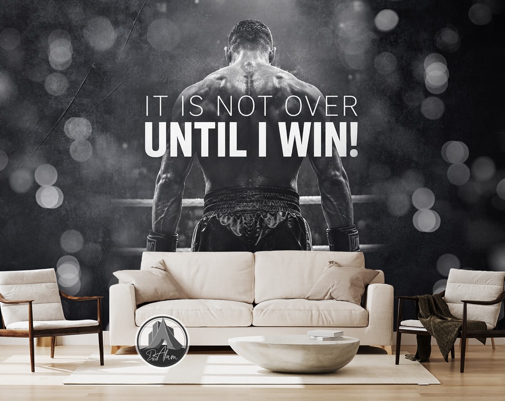 پوستر دیواری انگیزشی ورزشی It’s Not Over Until I Win کد DA-4045 مناسب باشگاه