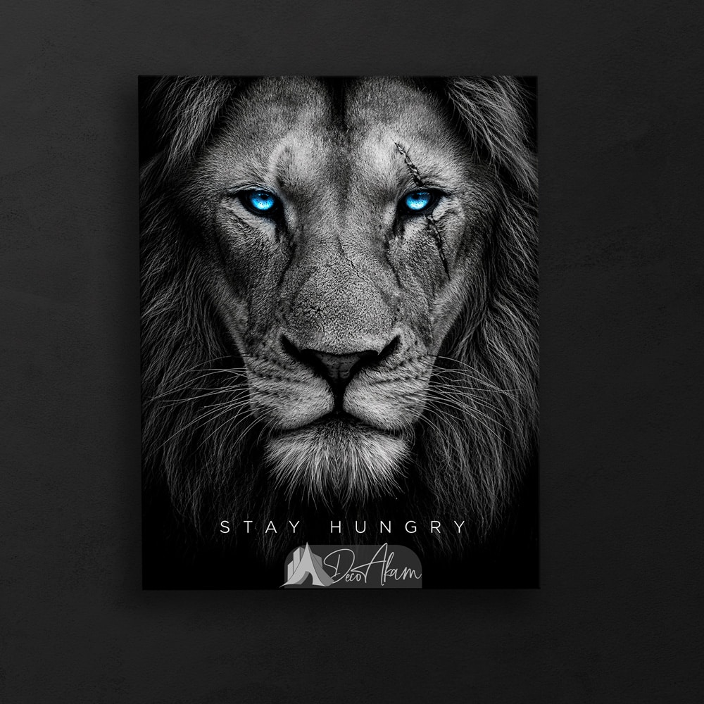 تابلو انگیزشی شیر Stay Hungry کد DA-4048 مناسب اتاق کار