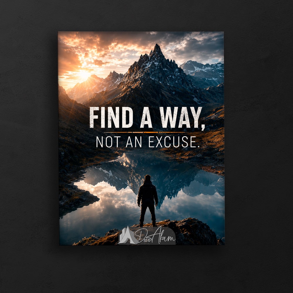 تابلو انگیزشی Find A Way Not An Excuse کد DA-4050 مناسب اتاق کار