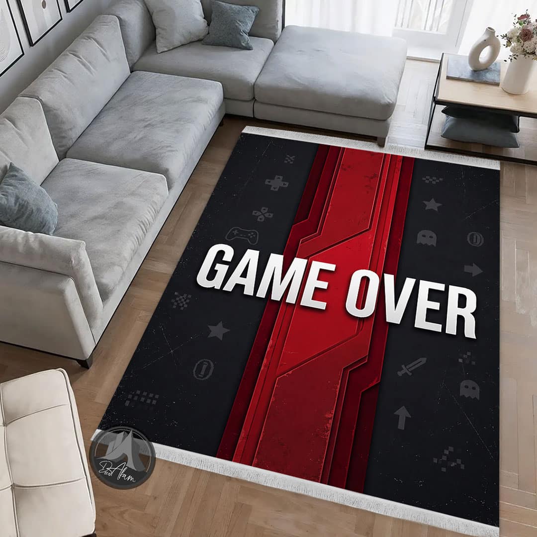 فرشینه گیمینگ Game Over طرح مشکی و قرمز کد DA-6022 | مناسب گیم نت