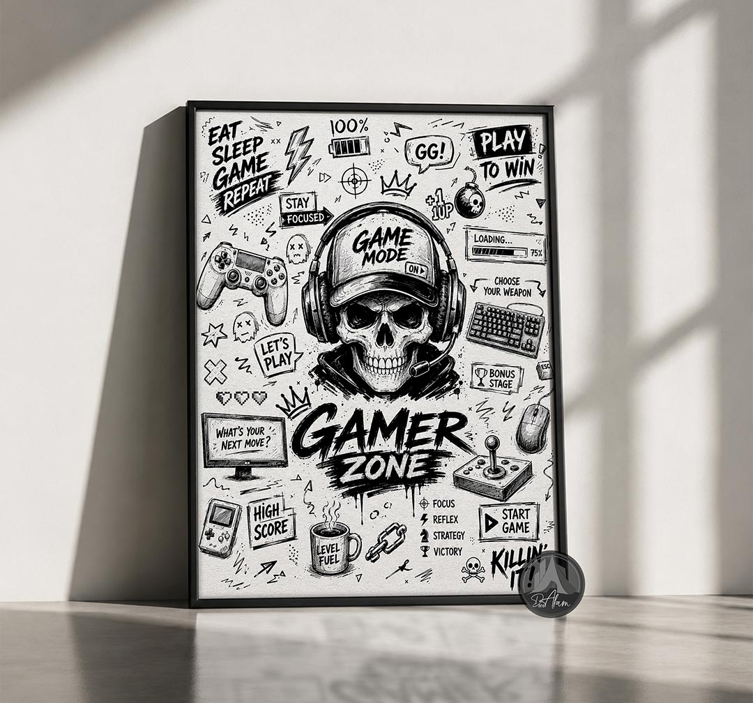 تابلو گیمینگ طرح Gamer Zone اسکلت کد DA-6028 | مناسب گیم نت